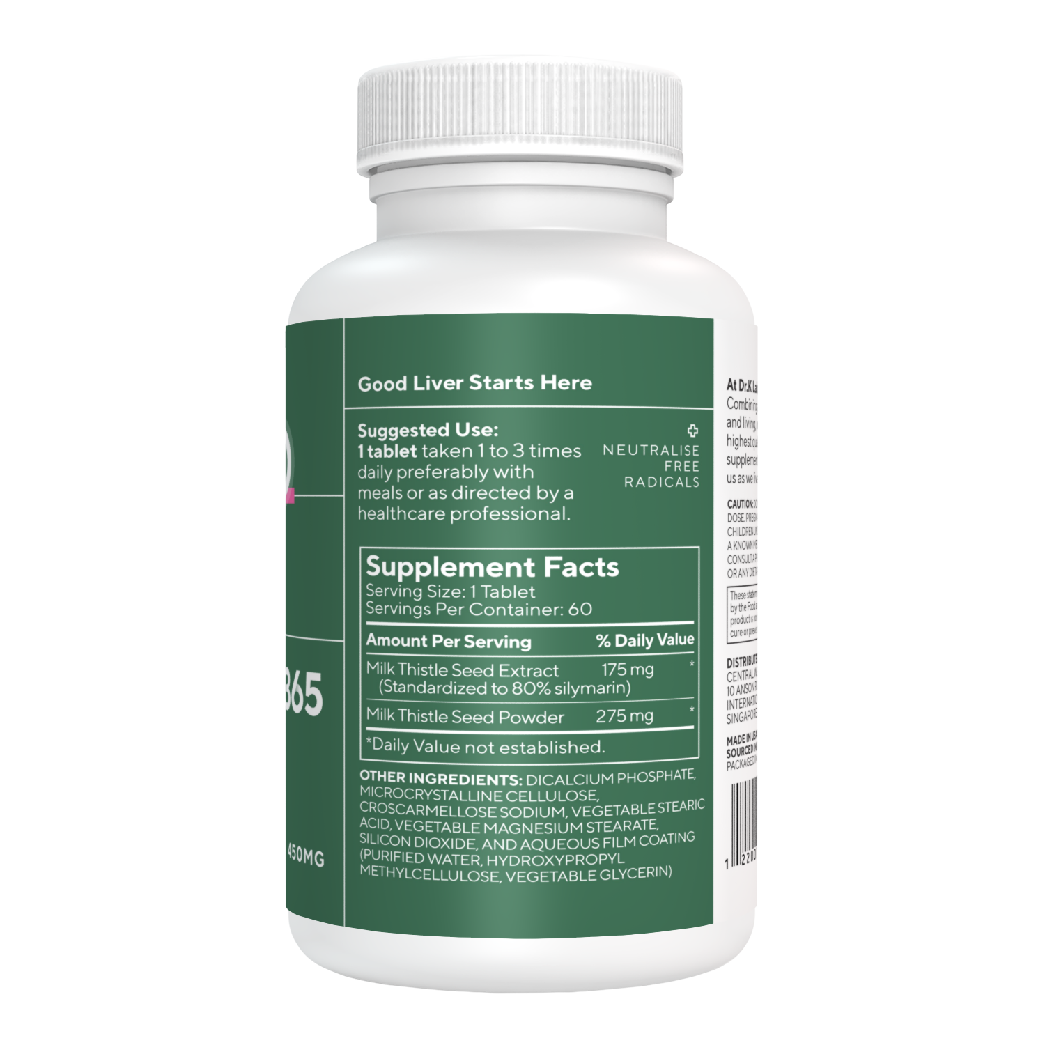 Silymarin 365 Milk Thistle Extract 450 mg 60's | Essential for Liver Health